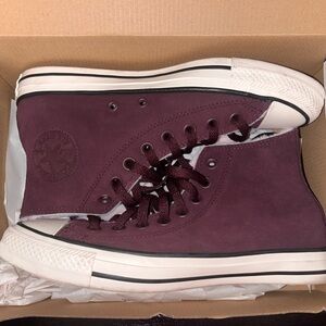 Converse Burgandy and White Classic Sneakers
